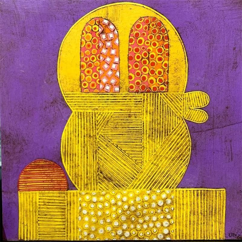 Painting Perfil 8 by Ortiz Gustavo | Painting Raw art Portrait Cardboard Gluing