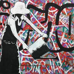 Peinture Watering the signature par Di Vicino Gaudio Alessandro | Tableau Street Art Acrylique Scènes de vie