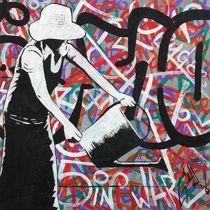 Peinture Watering the signature par Di Vicino Gaudio Alessandro | Tableau Street Art Acrylique Scènes de vie