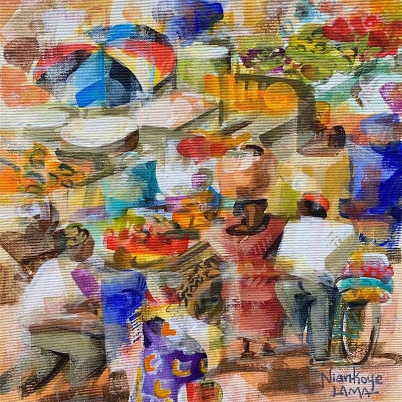 Pintura Marche Africain por Lama Niankoye | Pintura Figurativo Life style Acrílico