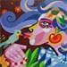Painting EL BESO by S.Uria | Painting Figurative Portrait Acrylic