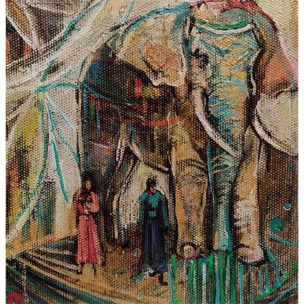 Peinture MON ELEPHANT par Machi | Tableau Figuratif Acrylique, Huile Animaux, Scènes de vie