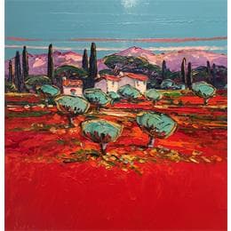 Pintura Les alpilles près de St Rémy por Corbière Liisa | Pintura Figurativo Aceite Paisajes