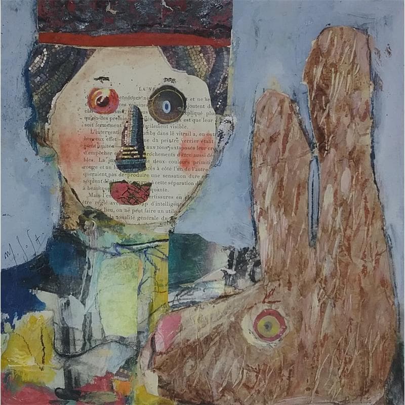 Peinture Le texte est ailleurs par De Sousa Miguel | Tableau Art Singulier Scènes de vie