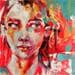 Painting Ashleigh by Abbondanzia Monica | Painting Figurative Portrait Acrylic