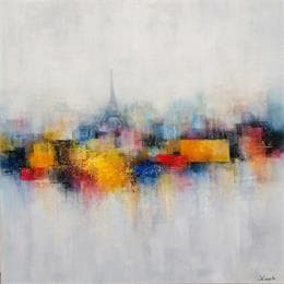 Peinture Summer in Paris par Coupette Steffi | Tableau Abstrait Acrylique Paysages