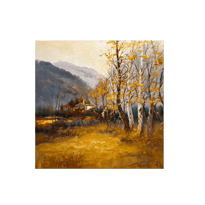 Painting Alamos en Otoño by Cabello Ruiz Jose | Painting Oil