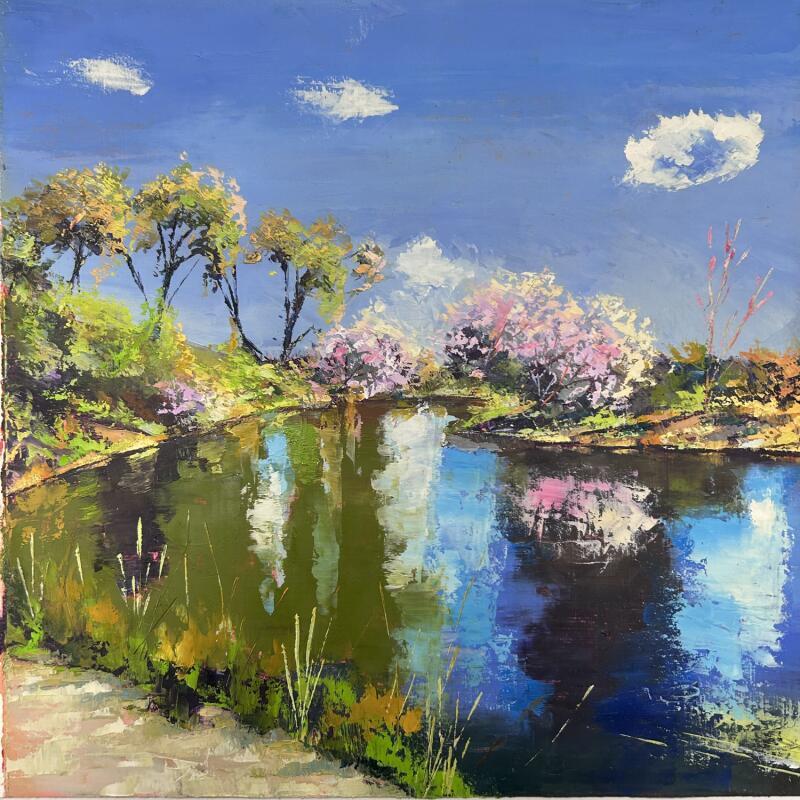Painting Rivière au primptemps by Chen Xi | Painting Oil