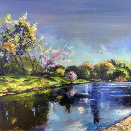 Painting Rivière du matin by Chen Xi | Painting  Oil