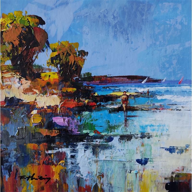 Peinture Apollon à la plage par Frédéric Thiery | Tableau Figuratif Paysages Acrylique