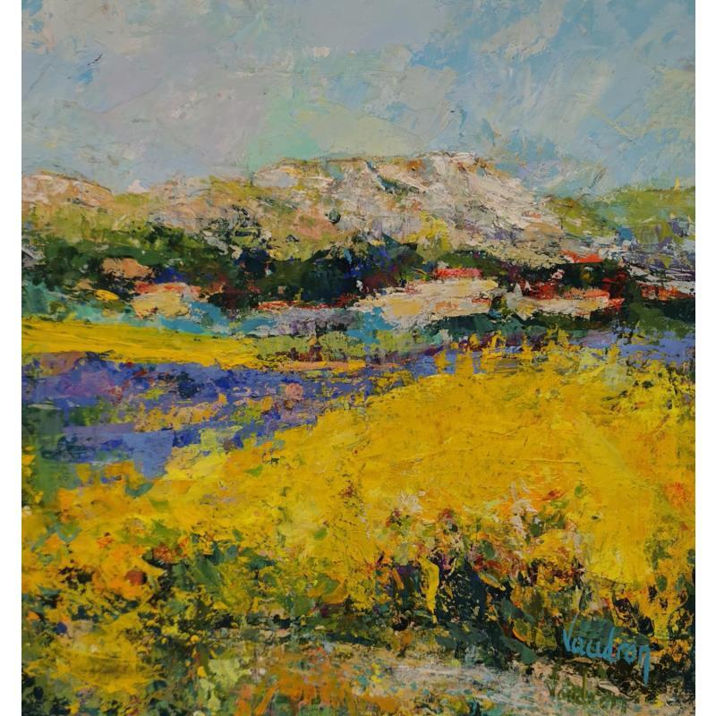 Painting Ballade sur le plateau de Sault by Vaudron | Painting Figurative Landscapes Gouache