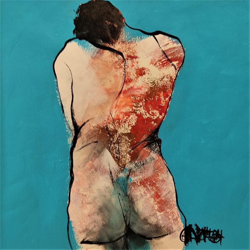 Peinture Lagon 2 par Chaperon Martine | Tableau Figuratif Nu Acrylique