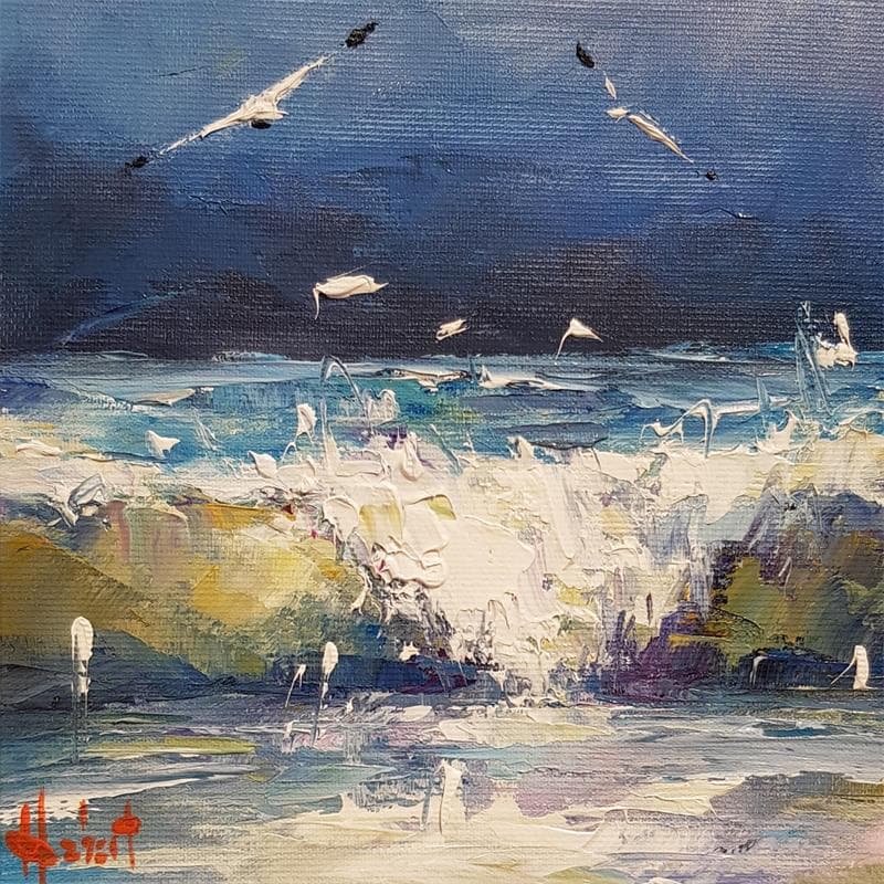 Painting Vague by Hébert Franck | Painting Oil