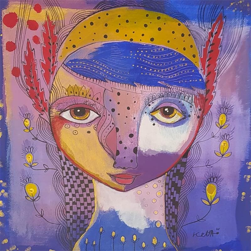 Painting L'enfant Roi by Ketfa Laure | Painting Naive art Landscapes Acrylic