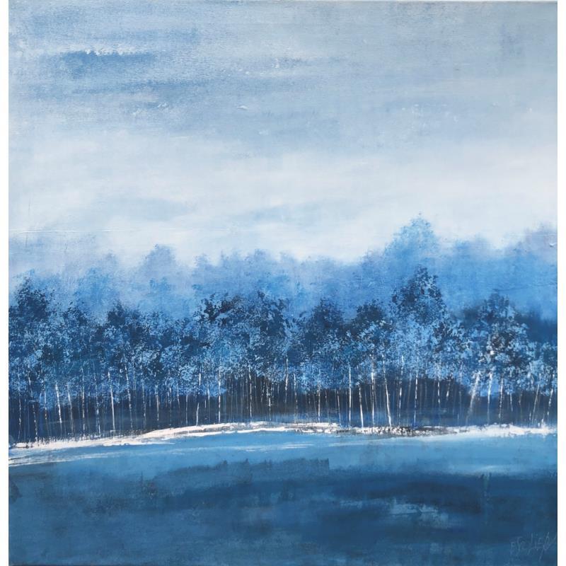 Peinture La foret s'éveille par Escolier Odile | Tableau Figuratif Paysages Minimaliste Acrylique