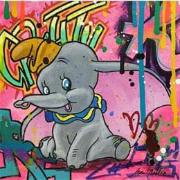 Peinture Dumbo par Miller Jen  | Tableau Street Art animaux, icones Pop