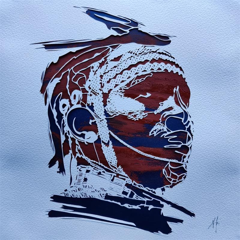 Painting Stand up by Louafi Valentine | Painting Figurative Portrait