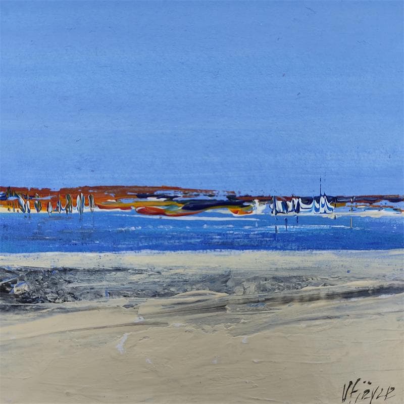 Peinture Vue sur la baie par Fièvre Véronique | Tableau Figuratif Marine Acrylique