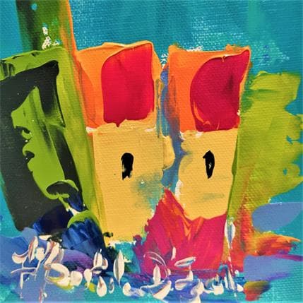 Painting NOUS DEUX by Bastide d´Izard Armelle | Painting Abstract Acrylic Landscapes