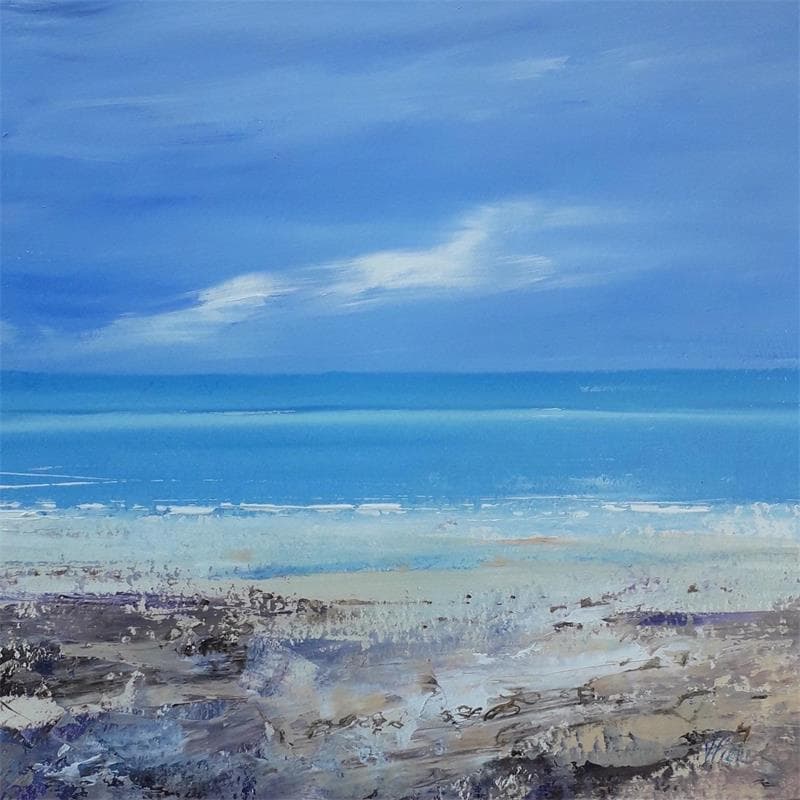 Gemälde Deux petits nuages von Fièvre Véronique | Gemälde Figurativ Marine Acryl