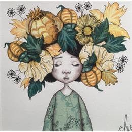 Peinture Violette par Blais Delphine | Tableau Art naïf Acrylique Portraits