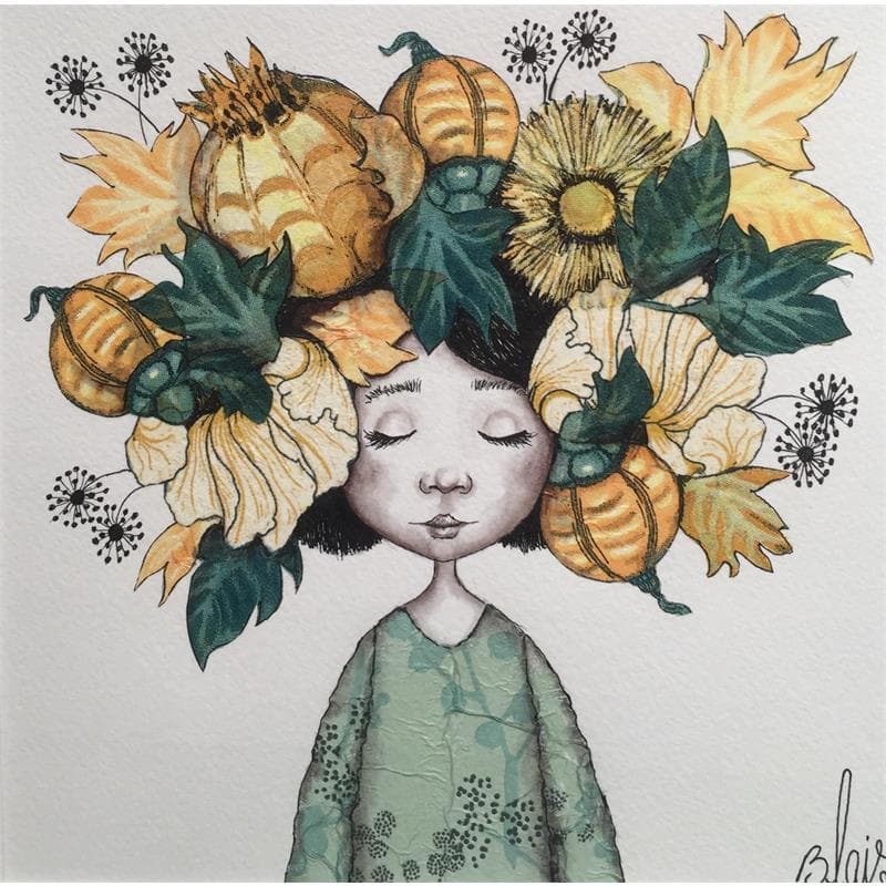 Pintura Violette por Blais Delphine | Pintura Arte naïf Retrato Acrílico