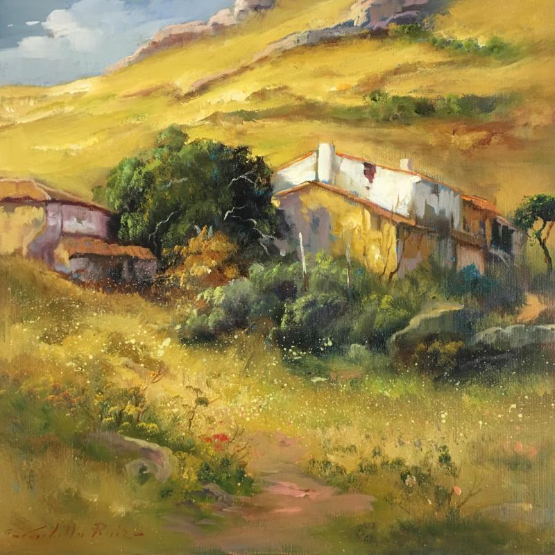 Peinture Casas en la Sierra par Cabello Ruiz Jose | Tableau Figuratif Paysages Huile Acrylique