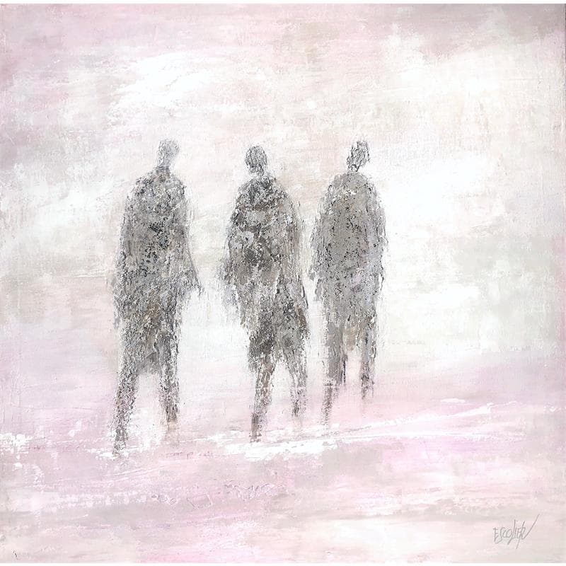 Peinture Cœur en chemin par Escolier Odile | Tableau Art Singulier Minimaliste Acrylique