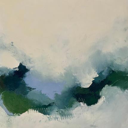 Painting A l'horizon brumeux by Dumontier Nathalie | Painting Abstract Oil Minimalist