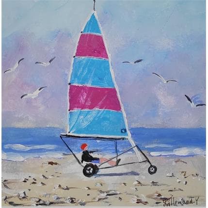 Peinture Char à voile par Lallemand Yves | Tableau Figuratif Acrylique Marine, Scènes de vie