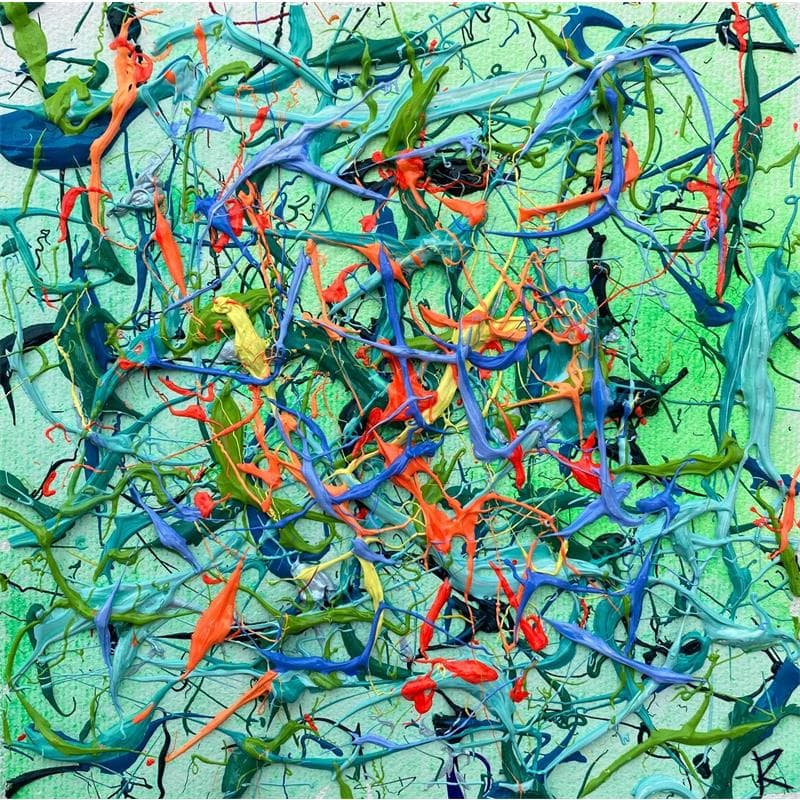 Painting Un paradis de mots by Cantin Rose | Painting Abstract Minimalist Acrylic