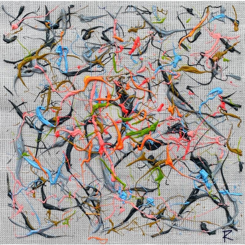 Gemälde Mon cœur bat la chamade von Cantin Rose | Gemälde Abstrakt Minimalistisch Acryl