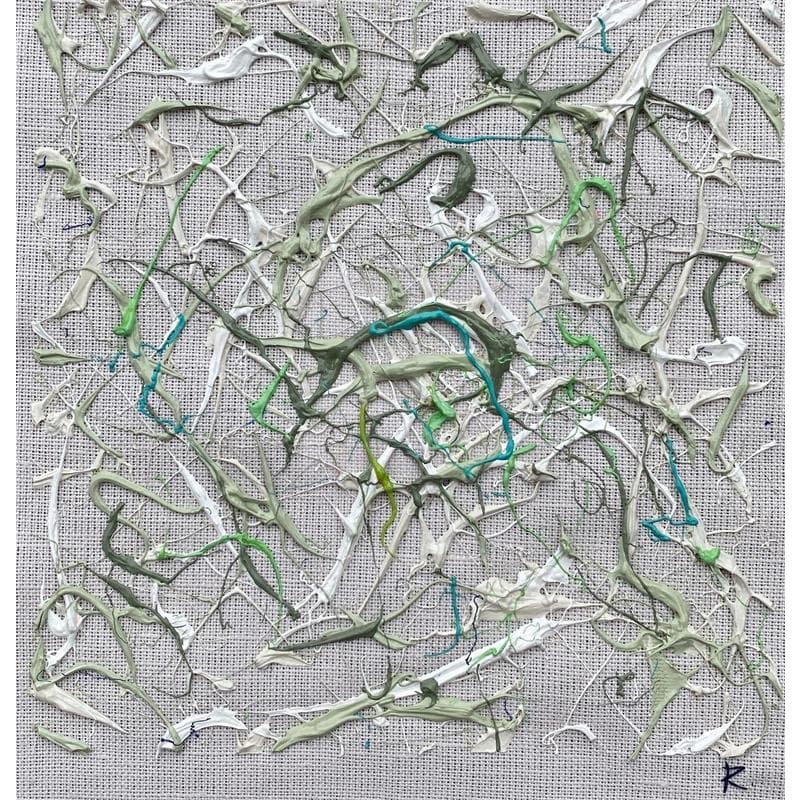 Painting Mademoiselle café by Cantin Rose | Painting Abstract Minimalist Acrylic