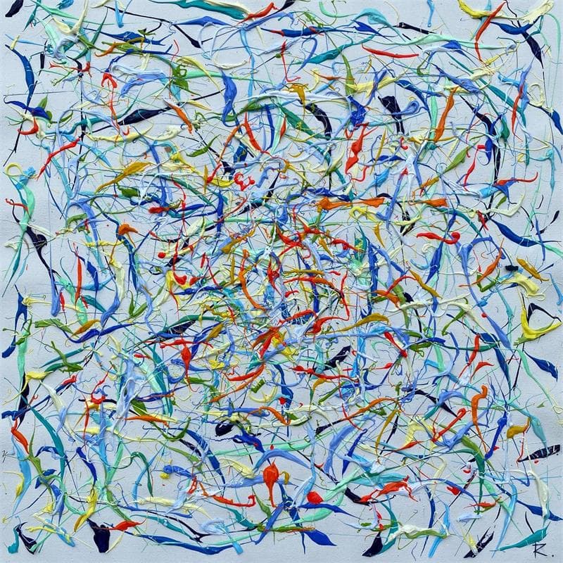 Peinture Au cirque par Cantin Rose | Tableau Abstrait Minimaliste Acrylique