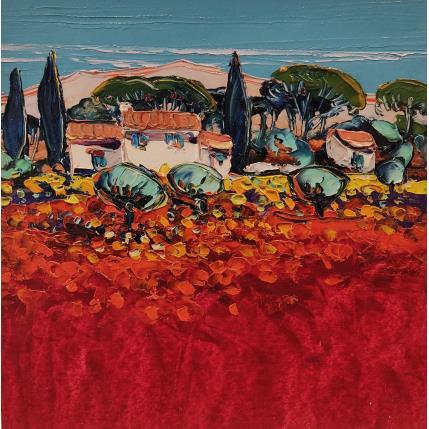 Peinture Le mazet dans les Alpilles par Corbière Liisa | Tableau Figuratif Huile Nature, Paysages