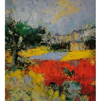 Painting Le cabanon dans les Alpilles by Vaudron | Painting Figurative Gouache Landscapes, Pop icons