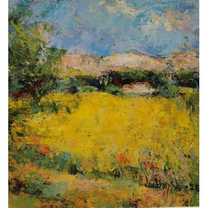 Painting Le Mas du Gourgonnier by Vaudron | Painting Figurative Gouache Landscapes