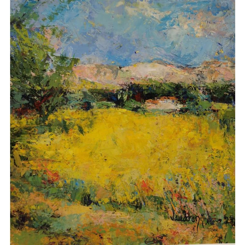 Gemälde Le Mas du Gourgonnier von Vaudron | Gemälde Figurativ Landschaften Gouache