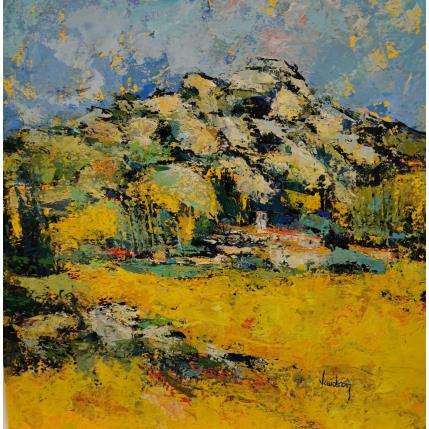 Peinture La Garrigue de Reillanne par Vaudron | Tableau Figuratif Gouache Paysages