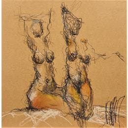 Peinture Roxane par Sahuc François | Tableau Figuratif Acrylique Nu