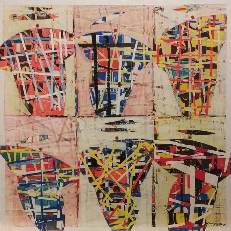 Peinture Donne moi ta main et prends la mienne par Vieux Thierry | Tableau Abstrait Minimaliste Acrylique