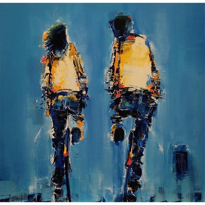 Peinture COMPLICE par Raffin Christian | Tableau Figuratif Scènes de vie Huile