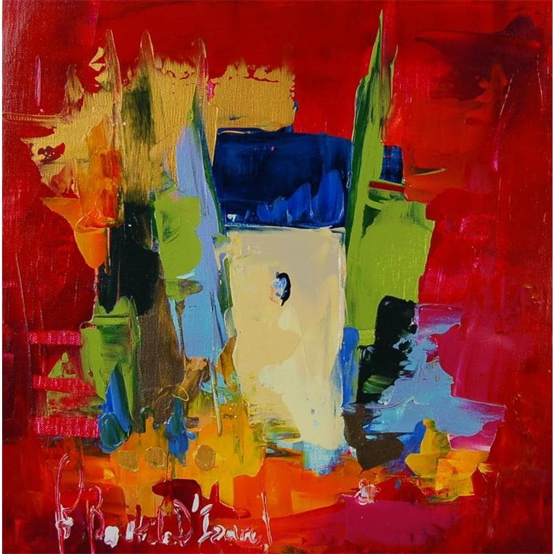 Painting mas sous le soleil d hiver by Bastide d´Izard Armelle | Painting Raw art Landscapes Architecture Acrylic