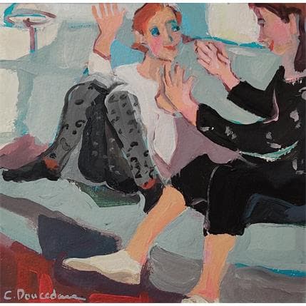 Painting Le jeu de main by Doucedame Christine | Painting Figurative Acrylic Life style, Pop icons