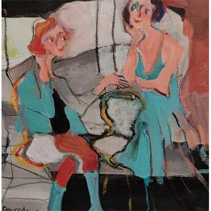 Painting Bottes bleues by Doucedame Christine | Painting Figurative Acrylic Life style