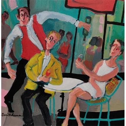 Painting Le serveur adroit by Doucedame Christine | Painting Figurative Acrylic Life style