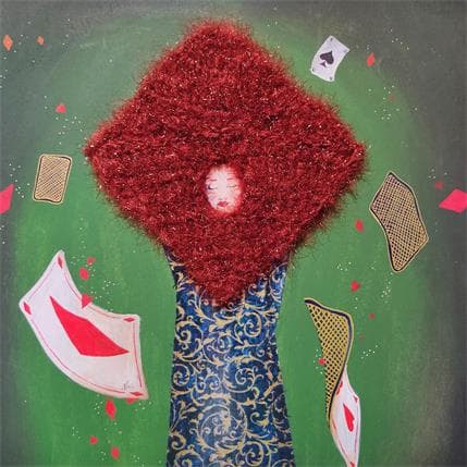 Peinture La regina di denari par Nai | Tableau Surréalisme Acrylique Portraits