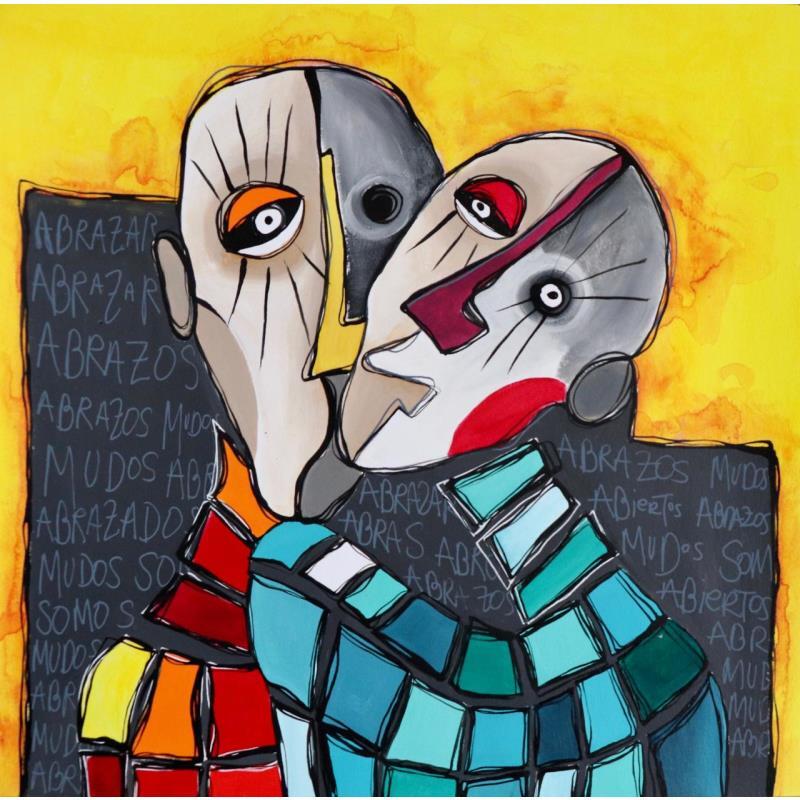 Gemälde Abrazos Mudos von Gorigoitia Karla  | Gemälde Art brut Porträt