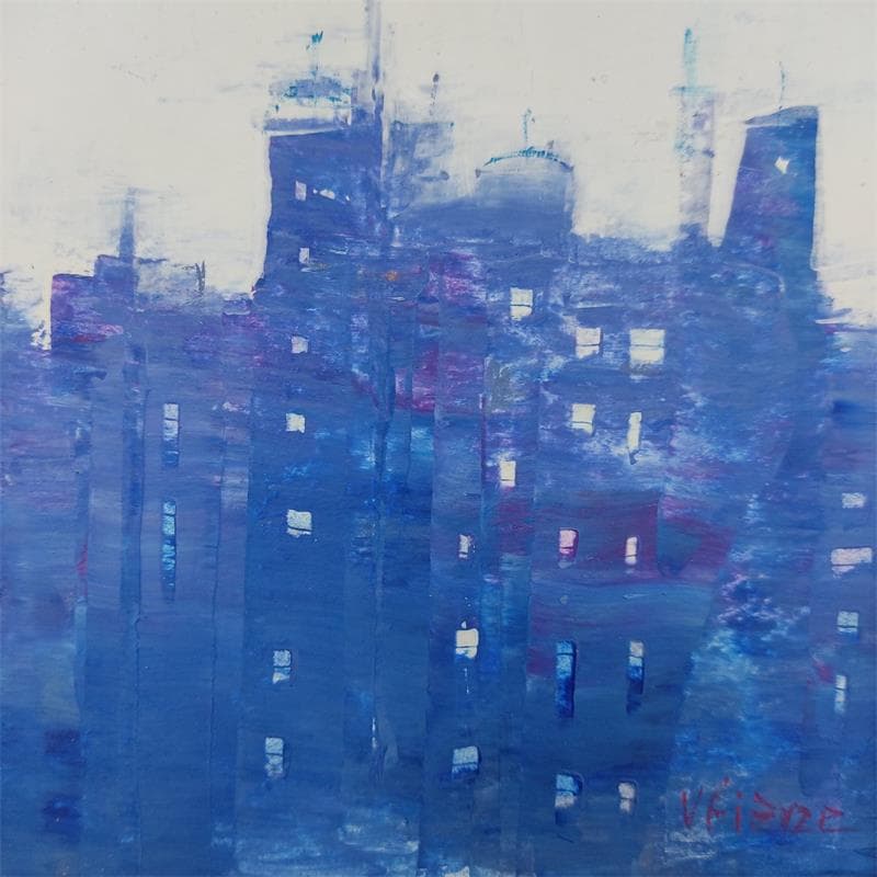 Gemälde Fenêtres de la ville von Fièvre Véronique | Gemälde Abstrakt Urban Acryl