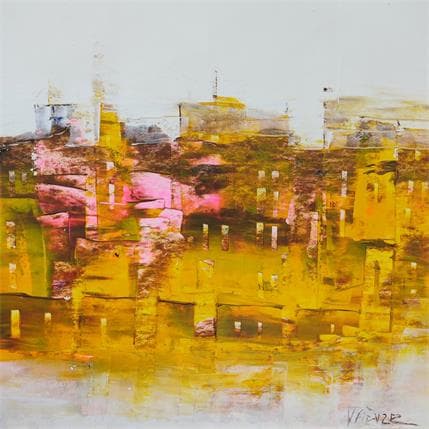 Painting Village du désert by Fièvre Véronique | Painting Abstract Acrylic Urban
